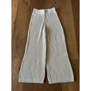 Sincerely Jules Cream Ribbed Knit Wide Leg Lounge Pants Women’s Size XS Cozycore